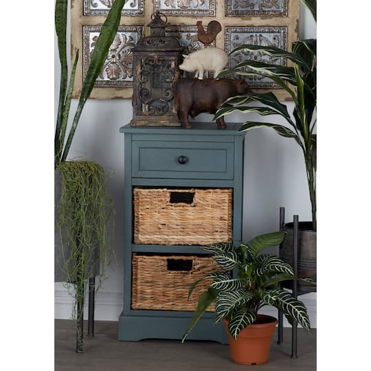 28" Blue Traditional Wooden Storage Unit